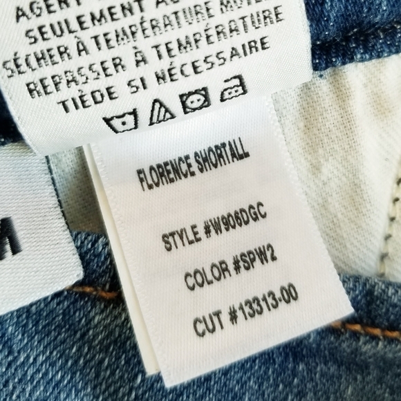 Hudson Jeans Florence Shortall Overalls Shorts Southpaw Boho Casual Distressed - Picture 4 of 13